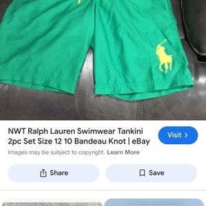 Ralph Lauren Green and Yellow Swim Trunks size 6